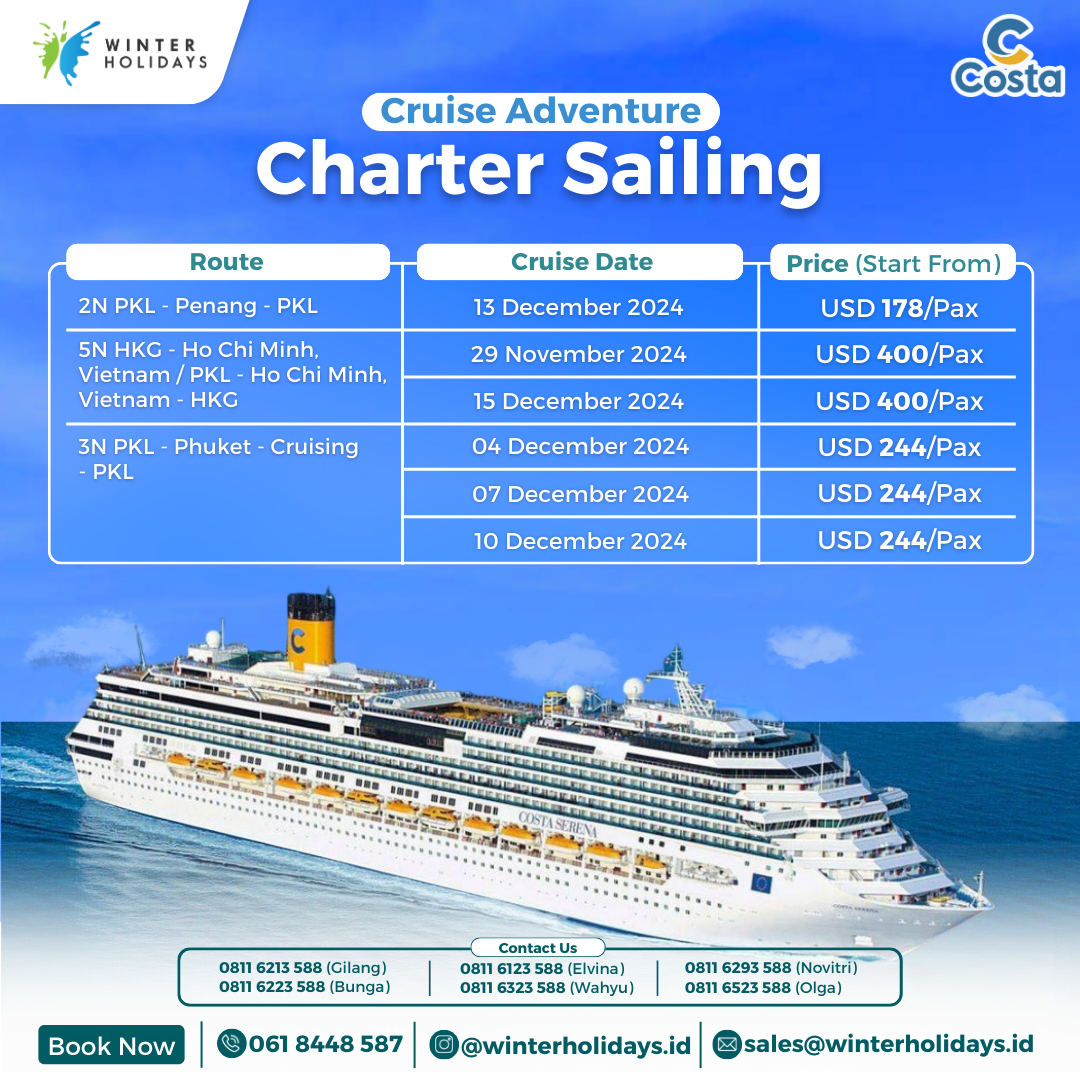 Cruise Costa pusat SINGAPORE AIRLINES JANUARY PROMOTION