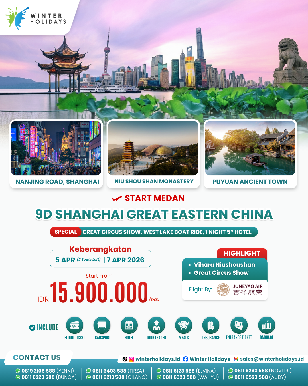 9D SHANGHAI GREAT ESATERN
